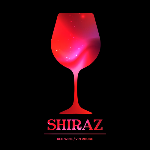 Labels - Shiraz Vibrant Disco Red Wine Glass (RL500)