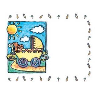 Labels - Baby Carriage (4 Labels - /Sheet) (BN80)