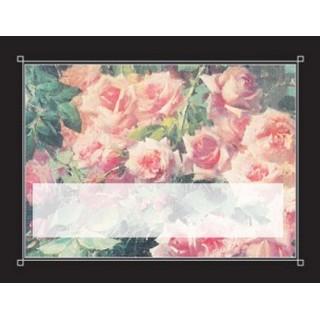 Labels - Pink Roses  (4 Labels - /Sheet) (BN80)