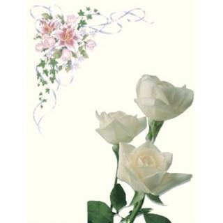 Labels - White Roses (4 Labels - /Sheet) (BN80)
