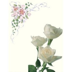 Labels - White Roses (4 Labels - /Sheet) (BN80)