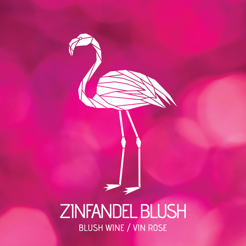 Labels - Zinfandel Blush Abstract Flamingo (RL500)