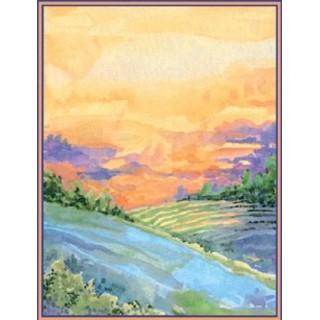 Labels - Sunset Over Vineyard - (4 Labels - /Sheet) (BN80)