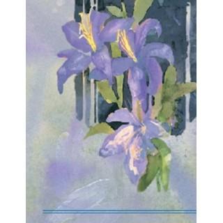 Labels - Purple Lilies (4 Labels - /Sheet) (BN80)