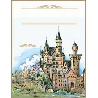Labels - Charcoal Castle w/ Water (4 Labels - /Sheet) (BN80)