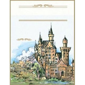Labels - Charcoal Castle w/ Water (4 Labels - /Sheet) (BN80)