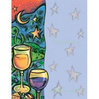 Labels - Glasses on Starry Sky (4 Labels - /Sheet) (BN80)