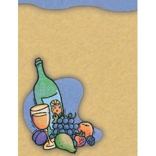 Labels - Wine Bottle w/ Fruit (4 Labels - /Sheet) (BN80)