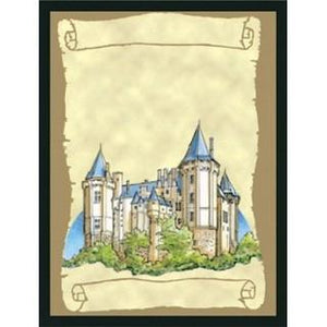 Labels - Castle on Parchment / Foil (4 Labels - /Sheet) (BN80)