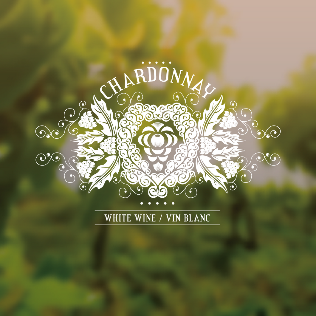 Labels - Chardonnay Etching with Blurred Background (RL500)