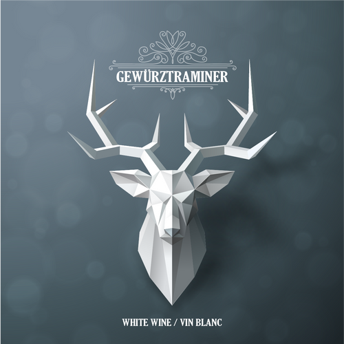 Labels - Gewurztraminer Triangular Paper Deer Head (RL500)